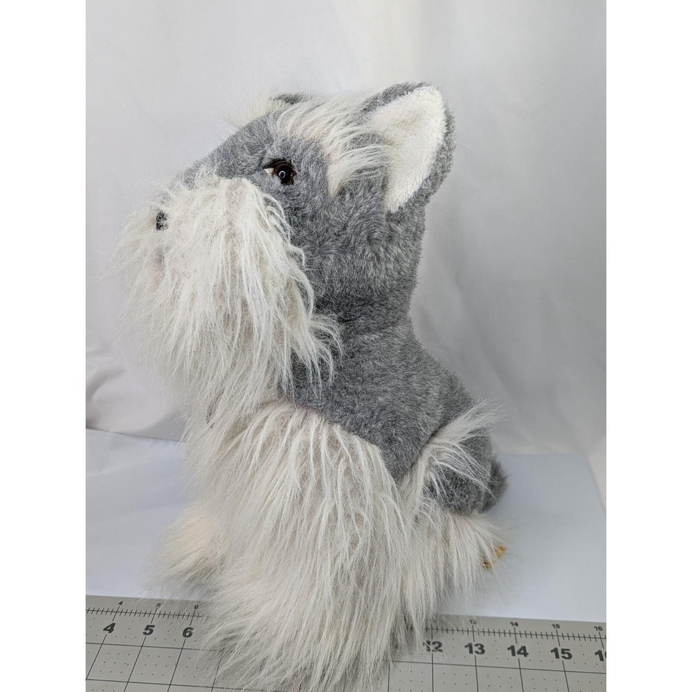 Mighty Star Miniature Schnauzer Dog Plush 13 Inch 1985 24K Polar Puff Stuffed